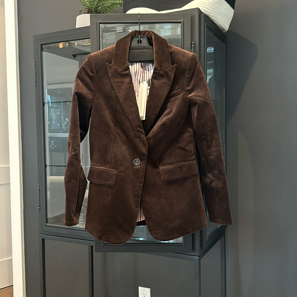 Veronica Beard Brown Corduroy Single-Button Blazer